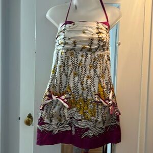 Bebe Halter Silk mini Dress